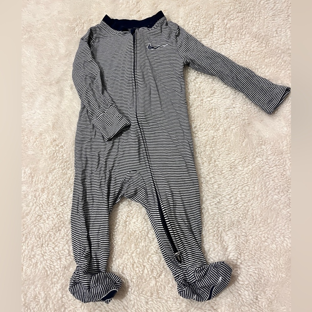 Nike Navy Striped Kids Footie